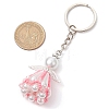 Glass Seed Bead with Acrylic Angel Keychain KEYC-MZ00026-5