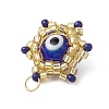 Beaded Star Eye Charms PALLOY-MZ00575-04-4