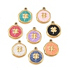 304 Stainless Steel Enamel Pendants STAS-P425-01G-11-1