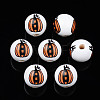 Autumn Theme Printed Natural Wood Beads WOOD-S057-081-1