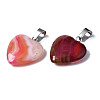 Natural Banded Agate/Striped Agate Pendants X-G-T122-24A-4