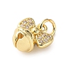 Brass Micro Pave Cubic Zirconia Charms KK-I383-05G-04-2