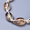 Adjustable Cowrie Shell Beads Lariat Necklaces X-NJEW-JN02394-3