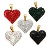 201 Stainless Steel Clay Pendants STAS-R166-02-G-1