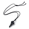 Natural Mixed Stone Plague Doctor Pendant Necklace with Nylon Rope NJEW-H009-01-3