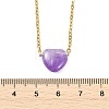 Natural & Synthetic Mixed Gemstone Heart Pendant 304 Stainless Steel Cable Chains Necklaces for Women NJEW-JN06093-5