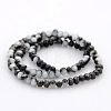 Half Plated Faceted Rondelle Glass Beads Strands GLAA-A024B-HP01-2