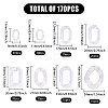 170Pcs 8 Styles Transparent Acrylic Linking Rings TACR-CA0001-35-2