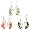 Glass Braided Beads Dangle Earrings EJEW-MZ00746-2