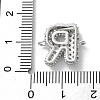 Brass Micro Pave Cubic Zirconia Letter Links KK-I717-04R-P-3