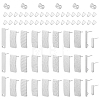   60Pcs 10 Style Rectangle Shape 201 & 304 Stainless Steel Stud Earring Finding STAS-PH0005-29-1