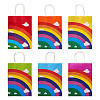 12Pcs 6 Colors Paper Rainbow Printed Carry Storage Tote Bags ABAG-TA0002-05B-2