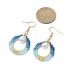 Teardrop ABS Plastic Imitation Pearl & Glass Seed Beads Dangle Earrings EJEW-MZ00164-3