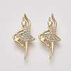 Brass Micro Pave Cubic Zirconia Pendants X-ZIRC-S064-016-1