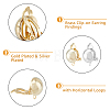 16Pcs 2 Colors Brass Clip-on Earring Findings KK-DC0002-23-4