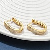 Brass Micro Pave Clear Cubic Zirconia Hoop Earrings EJEW-C182-07D-G-2