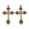 Cross Tibetan Style Alloy Big Pendants TIBEP-Q058-04AB-FF-1