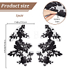 Gorgecraft 1 Pair 3D Flower Polyester Embroidery Sew on Appliques PATC-GF0001-35A-2