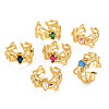 Lizard Real 16K Gold Plated Cuff Rings for Women RJEW-Q165-018-NR-1
