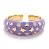 Brass Enamel Cuff Rings RJEW-I077-14G-3