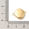 Brass Pave Natural White Shell Flat Round Connector Charms KK-K388-79G-3