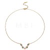 Brass Pave Cubic Zirconia Leaf V Shaped Pendant Necklaces for Women WG6C61B-02-2