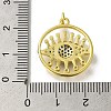 Rack Plating Brass Micro Pave Cubic Zirconia Pendant KK-H485-16G-3