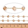 Handmade 304 Stainless Steel Glass Beads Cube Link Chains CHS-B011-04G-02-3