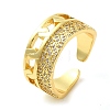 Brass Micro Pave Cubic Zirconia Cuff Rings RJEW-P102-15G-1