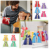 9Pcs 9 Colors 3D Floral Embroidery Cloth Drawstring Bags ABAG-CA0001-21-6