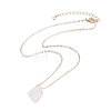 Irregular Raw Natural Rose Quartz Pendant Necklace with Brass Chain NJEW-JN03832-01-2