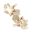 Brass with Clear Cubic Zirconia Charms KK-G474-02G-2