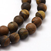 Frosted Natural Tiger Eye Beads Strands X-G-F364-18-6mm-3