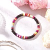 Synthetic Turquoise & Coconut Beads Stretch Bracelets for Women BJEW-JB12527-02-1