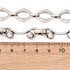 Vintage 304 Stainless Steel Rhombus Link Mixed Chain Necklaces NJEW-C115-08AS-5
