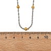 Duo Tone 304 Stainless Steel Round Ball Rope Chain Necklaces NJEW-JN06556-4