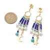 Glass Seed Beads & Shell Pearl Chandelier Earrings EJEW-TA00488-3