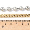 304 Stainless Steel Half Ball Chain & Twisted Chain Necklaces with OT Buckles NJEW-V010-03GP-2