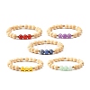 Natural Wood Round Beads Stretch Bracelet BJEW-JB07278-1