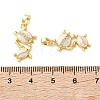 Brass Micro Pave Clear Cubic Zirconia Pendants CU-CBA2554-09G-01-3