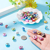 50Pcs 10 Colors Opaque Resin Rondelle European Beads RESI-TA0005-47-7