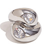 Fashionable 304 Stainless Steel Cubic Zirconia Finger Rings FS-WG3A113-03-2