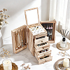 5-Tier Wood Jewelry Organizer Drawer Boxes with Mirror for Rings Earrings Bracelets Necklaces AJEW-WH0696-827-2