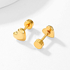 Stainless Steel Heart Screw Stud Earrings CN3729-2-2