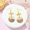 Resin & Walnut Wood Dangle Earrings EJEW-JE05507-03-3