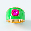 Zinc Alloy Enamel Glass Finger Rings FS-WG383A9-05-1
