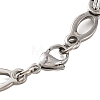 304 Stainless Steel Oval Byzantine Chain Bracelets BJEW-B078-136GP-3