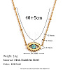 316L Surgical Stainless Steel with Synthetic Turquoise Pendant Necklaces WGEA815-02-1