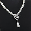 Alloy Rhinestone & Plastic Pearl Pendant Necklaces & Stud Dangle Earrings Sets FS-WGE3E8B-01-2