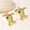 Brass Stud Earrings EJEW-B118-01G-2